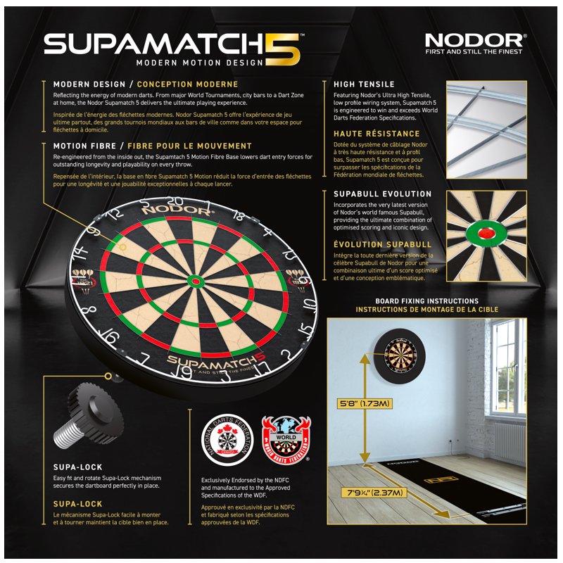 Nodor Supamatch 5 - Professioneel Dartboard | Webshop Darts Store Putte